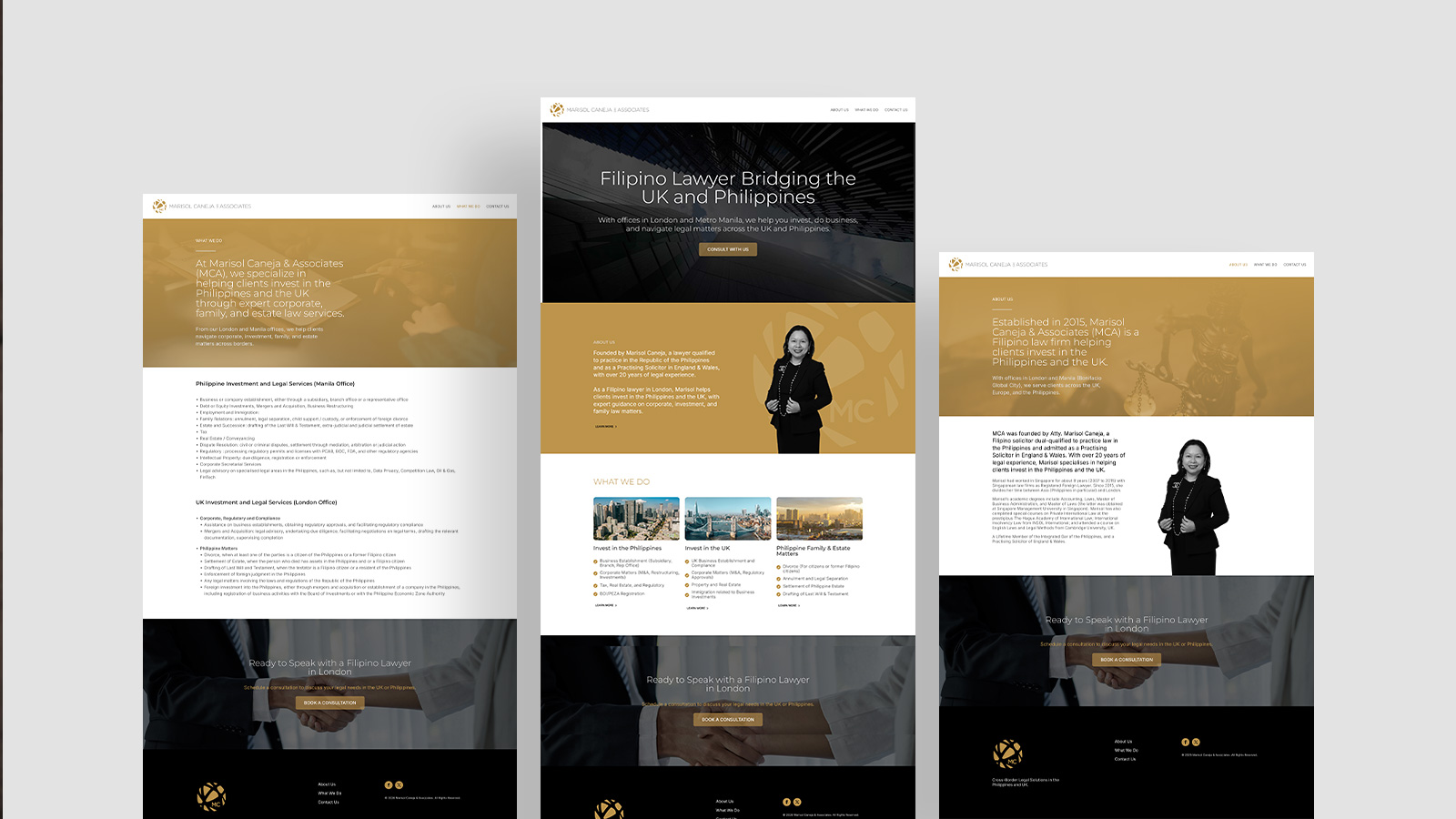Marisol Caneja & Associates — design detail, Website Design & Graphic & Print Design