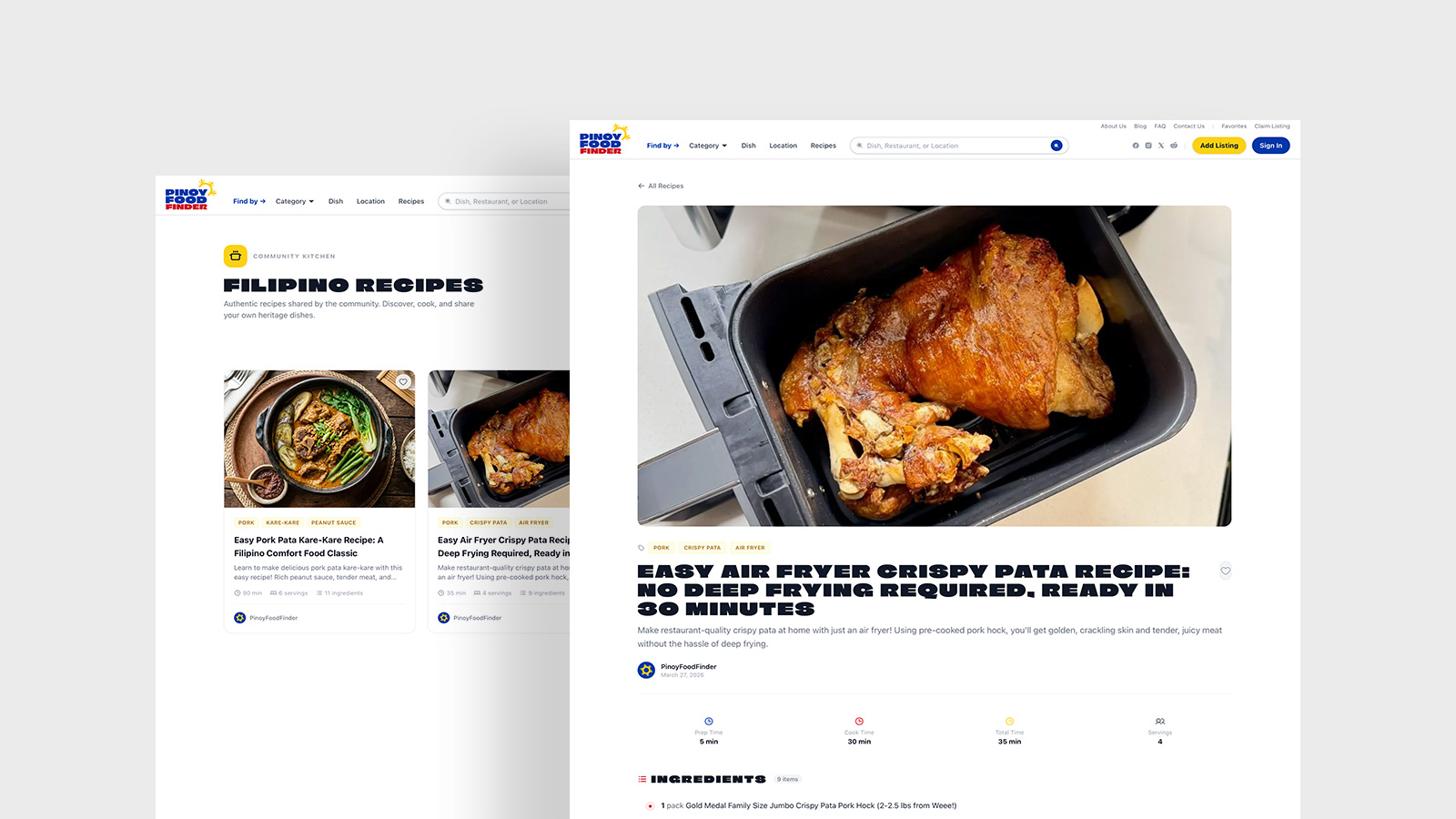 PinoyFoodFinder — project gallery image 3, Web Application